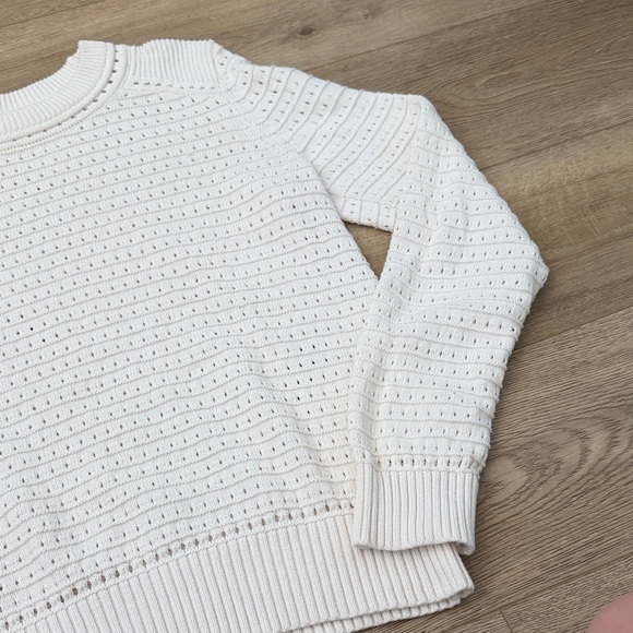LOFT Cream Sweater Size Medium NWOT Cozy Neutral Knit - Picture 3 of 7